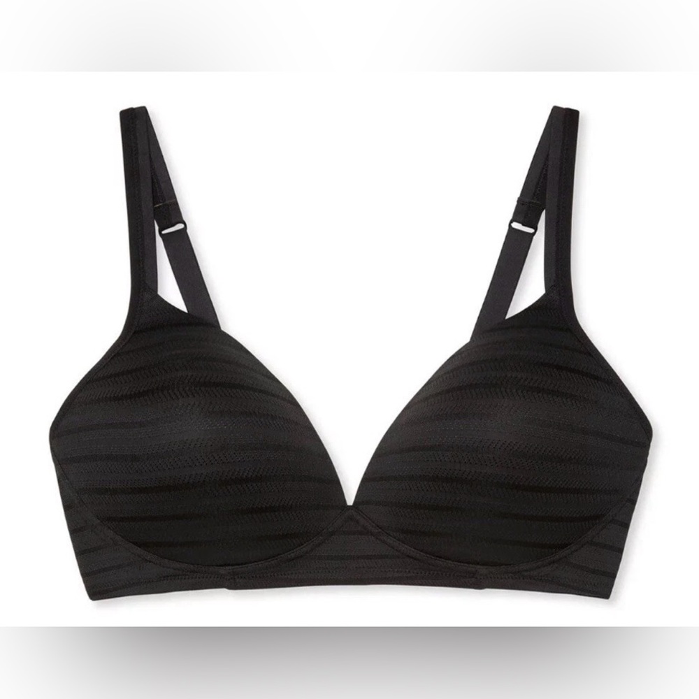 Warner's Elements of Bliss Lightly Lined Wireless Bra with Subtle Stripe Texture